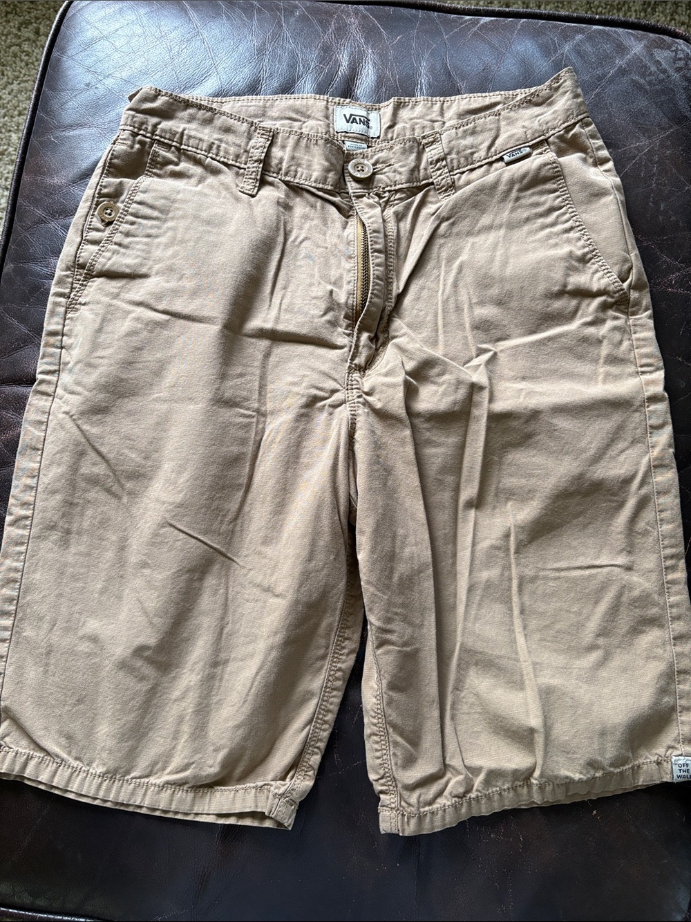 Vans Men’s Khaki Flat-Front Chino Shorts